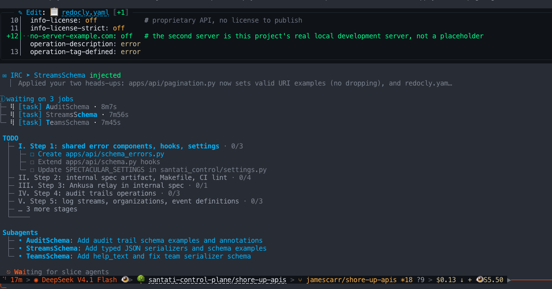 Example running multiple code edits at the same time.